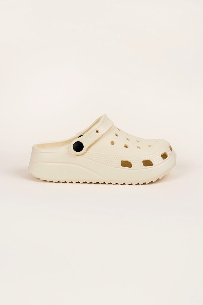 Aurora Ladies Wedge Clogs Stone