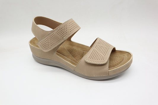 Ruby Adjustable Straps Beige Ladies Sandals