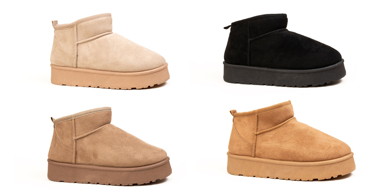 Scarlet Ladies Platform Low Cut Ankle Boot Beige