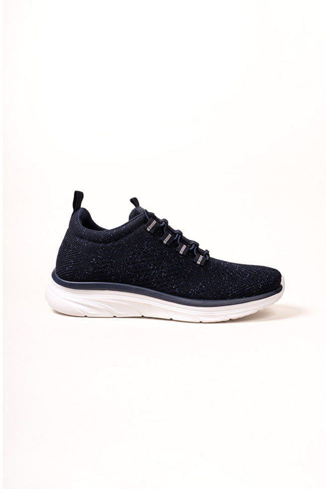 Nova Ladies Flynit Bungee Elastic Navy Trainer