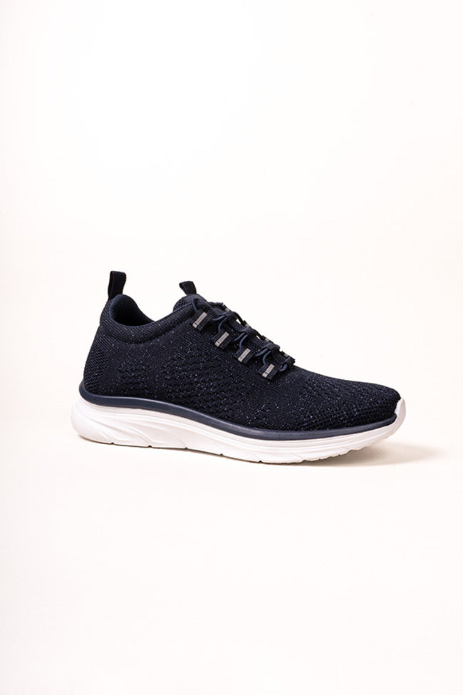 Nova Ladies Flynit Bungee Elastic Navy Trainer