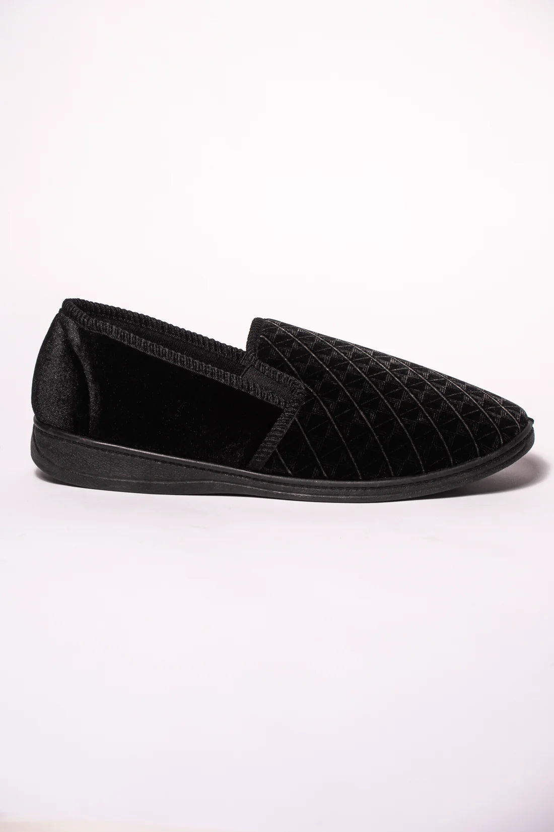 Mens Black Check Slipper