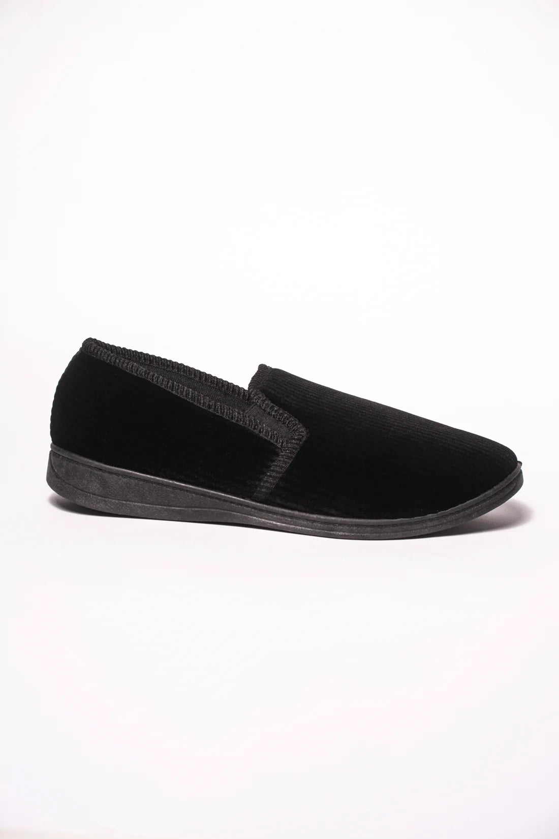 Mens Black Cord Slipper