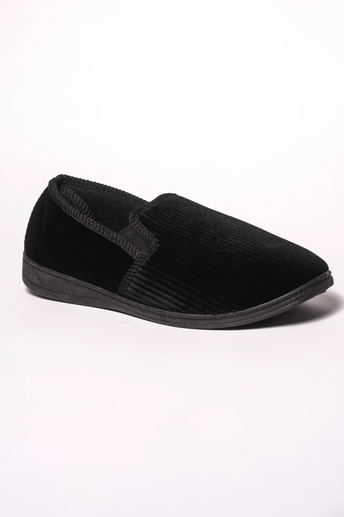 Mens Black Cord Slipper