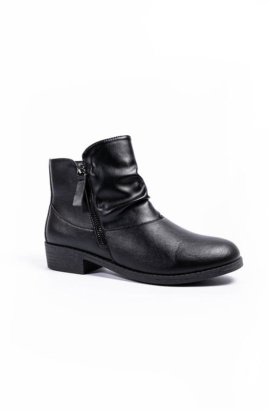 Ivy Ruched Black Boot Matt