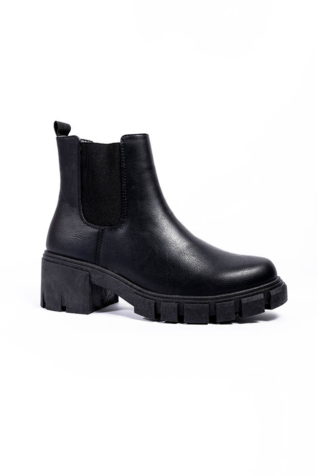 Inez Chunky Chelsea Boot Black Matt