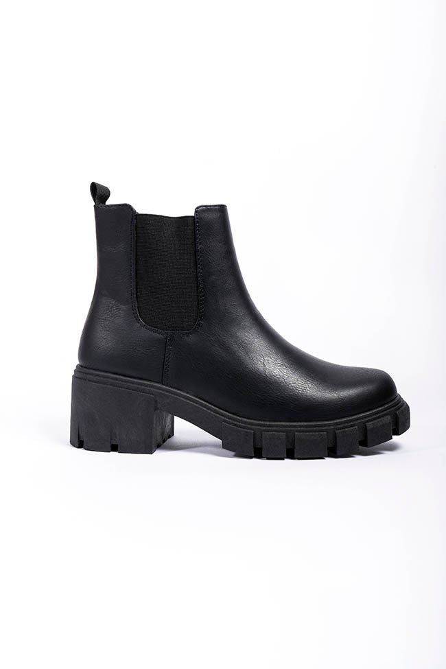 Inez Chunky Chelsea Boot Black Matt