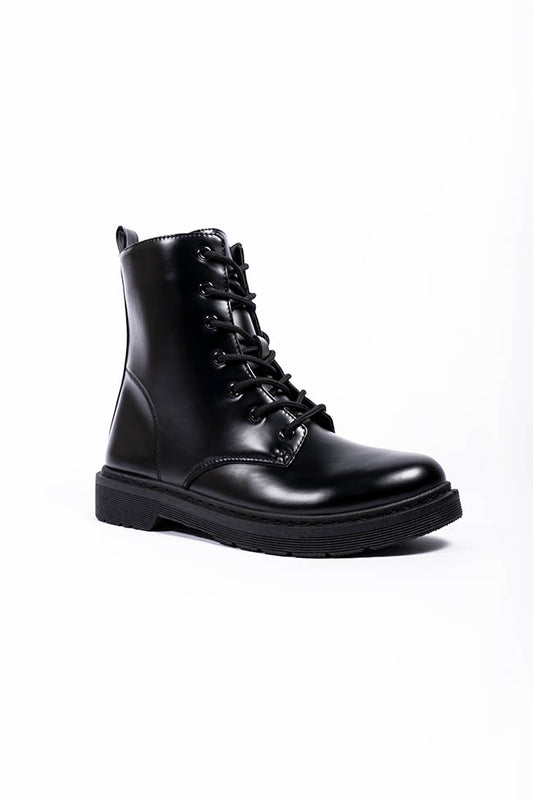 Lyanna Lace Up Boot Black Matt