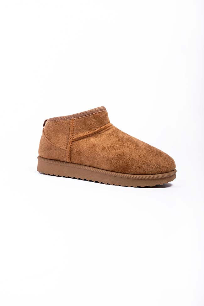 Addison Chestnut Microfibre Low Cut Ladies Boots