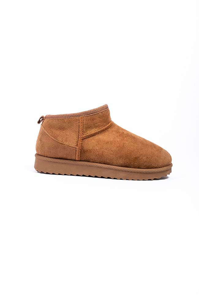 Addison Chestnut Microfibre Low Cut Ladies Boots