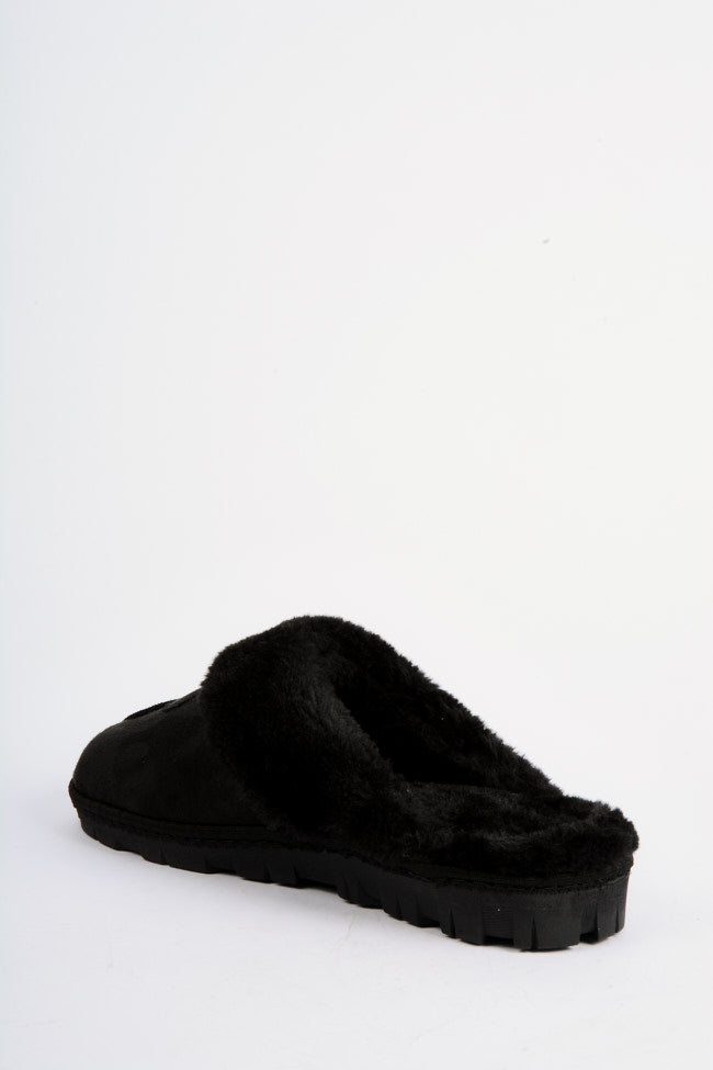 Eden C Seam Full Collar Mule Slipper Black