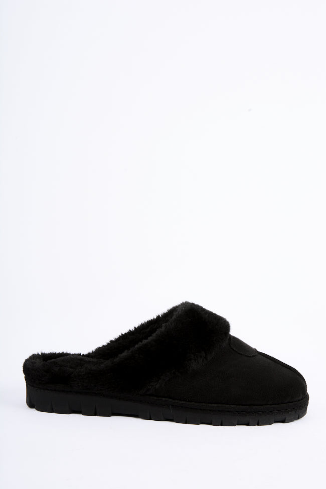 Eden C Seam Full Collar Mule Slipper Black