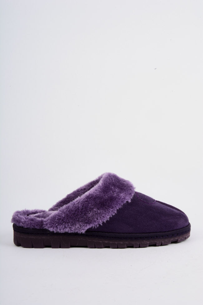 Eden C Seam Full Collar Mule Slipper Purple