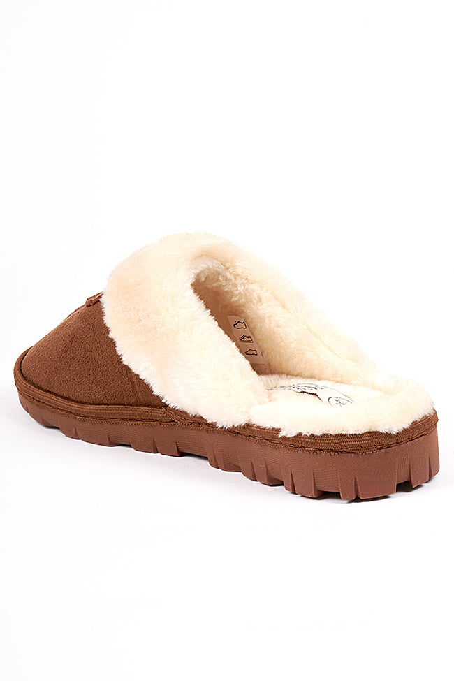 Eden C Seam Full Collar Mule Slipper Chestnut