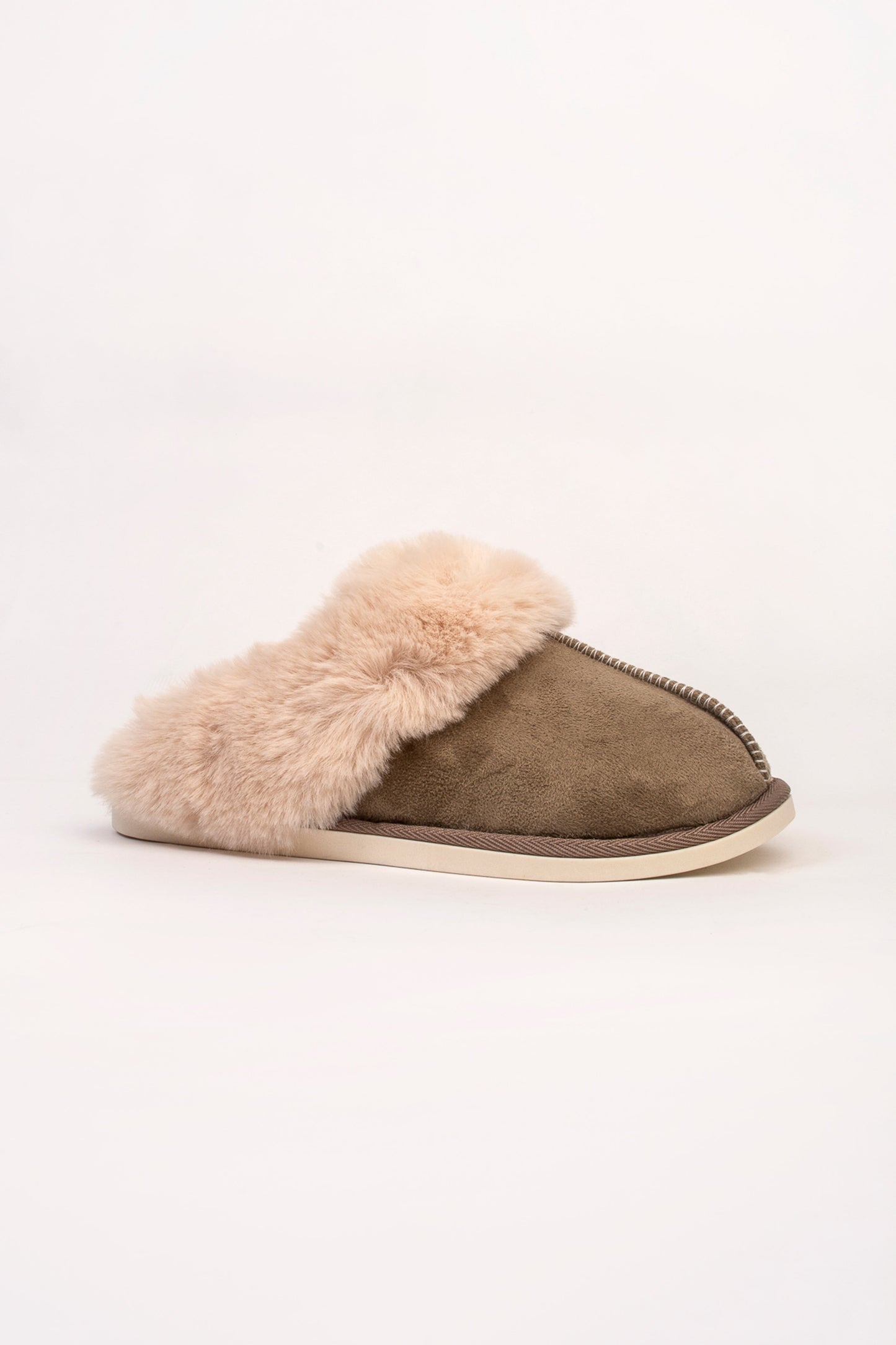 Lizzie Faux Fur Suede Slippers - Mink