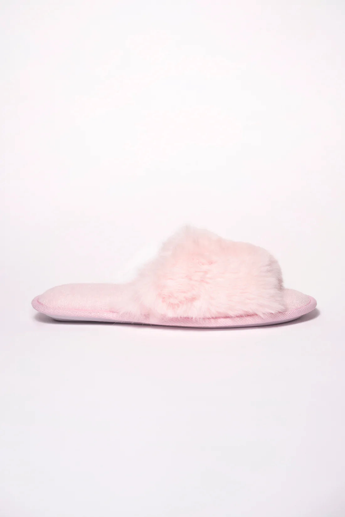 Anna Pink Long Fur Bando Mule