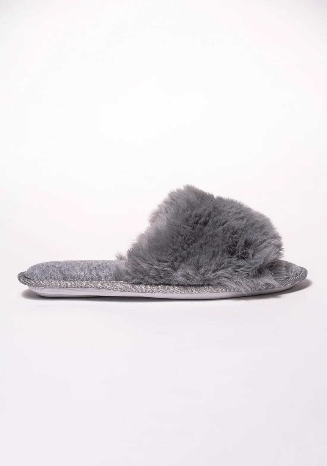 Anna Grey Long Fur Bando Mule