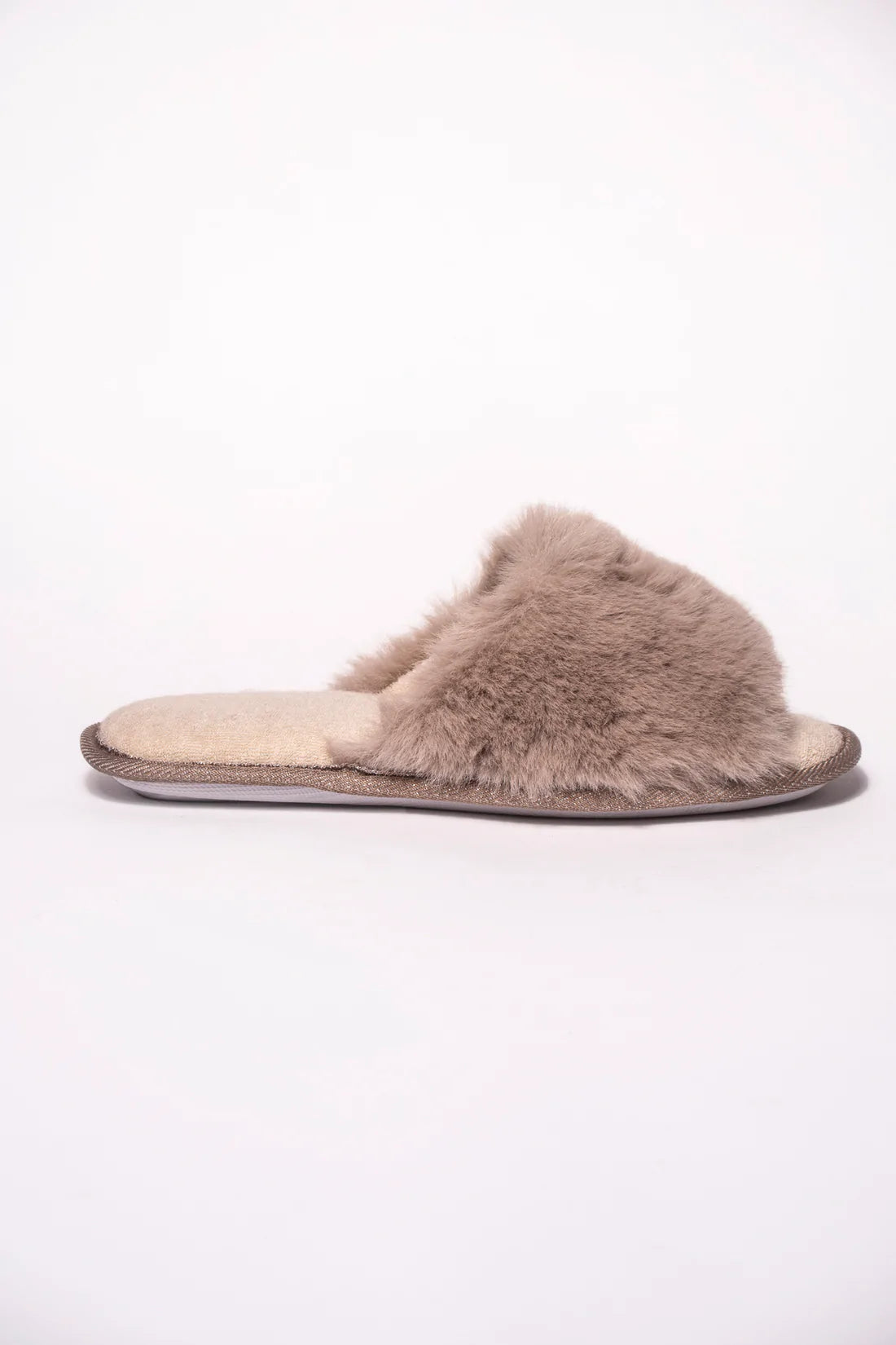 Anna Mocha Long Fur Bando Mule