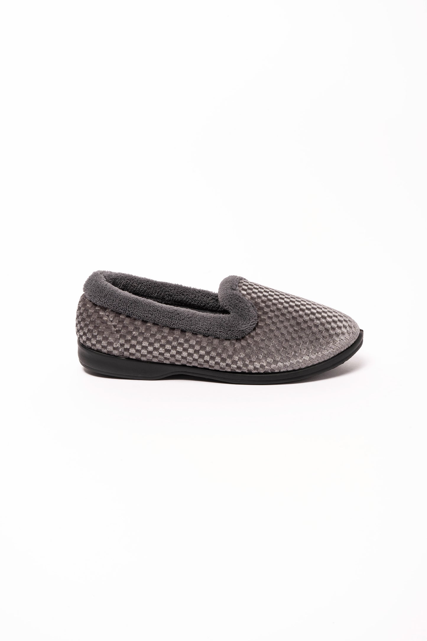 Zoe Grey Shimmer Fur Collar Slipper Memory Foam