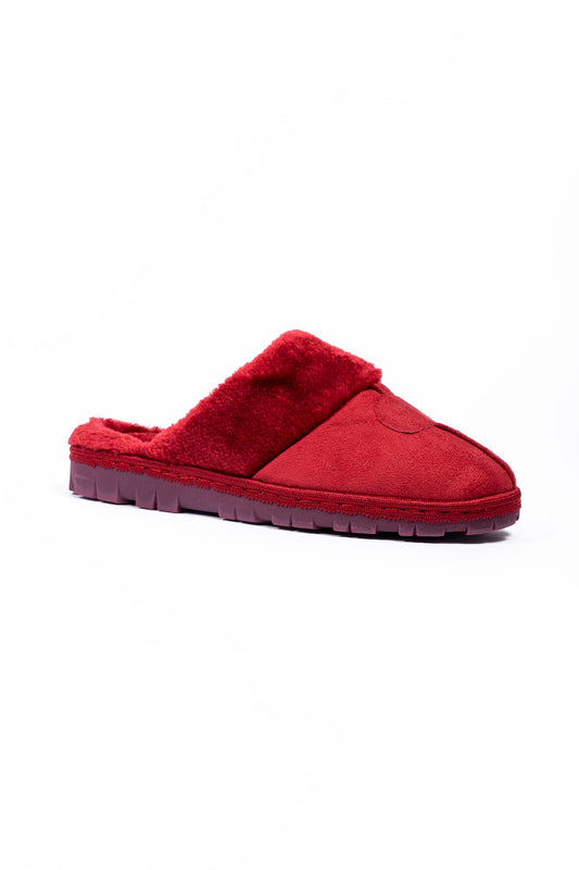 Eden C Seam Full Collar Mule Slipper Berry Red