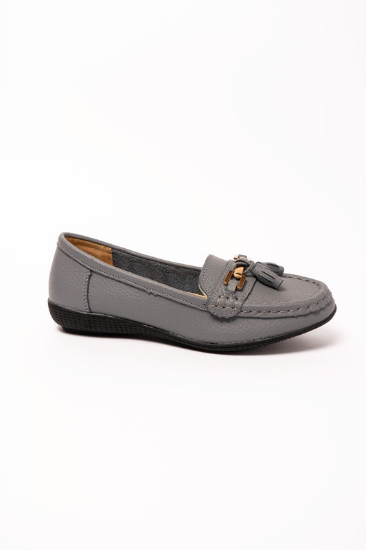 Margaret Leather Loafers Grey