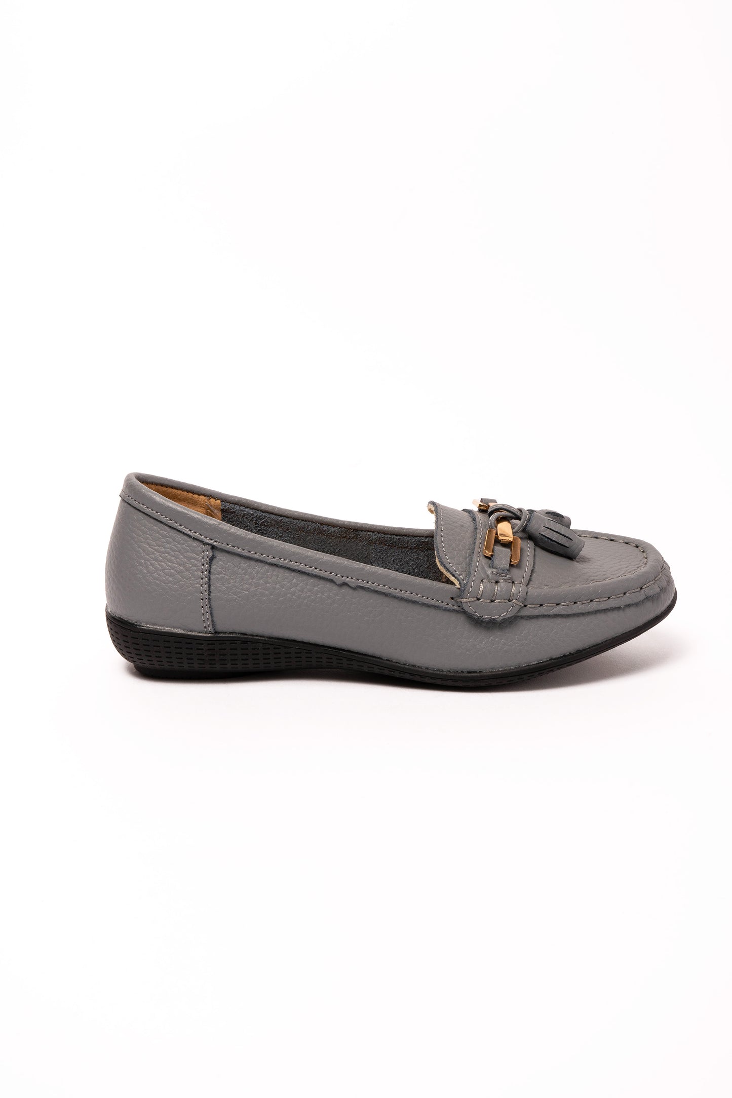 Margaret Leather Loafers Grey