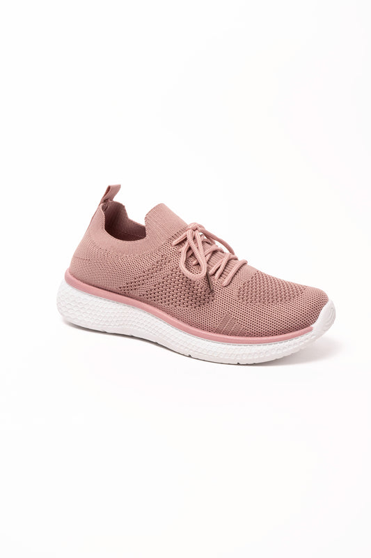 Zara Knitted Slip on Trainer Pink