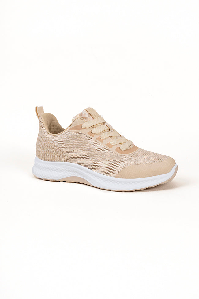 Maureen Ladies Lace Up Stone Trainer