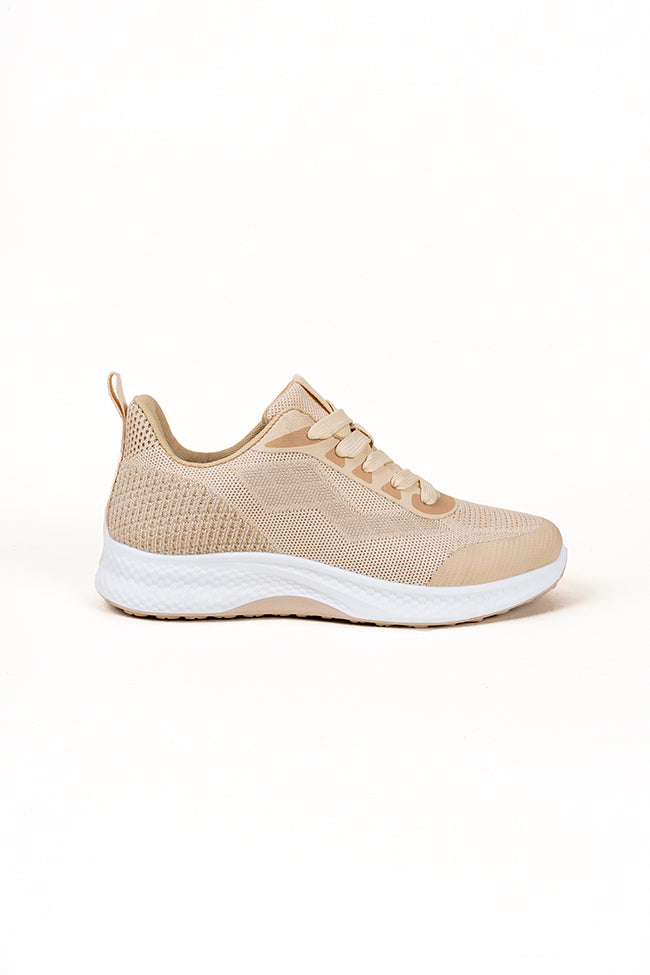 Maureen Ladies Lace Up Stone Trainer