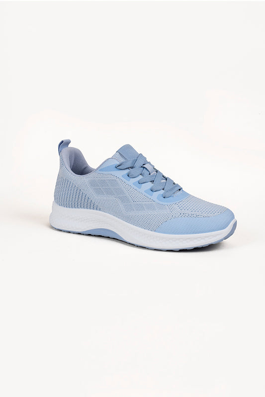 Maureen Ladies Lace Up Baby Blue Trainer