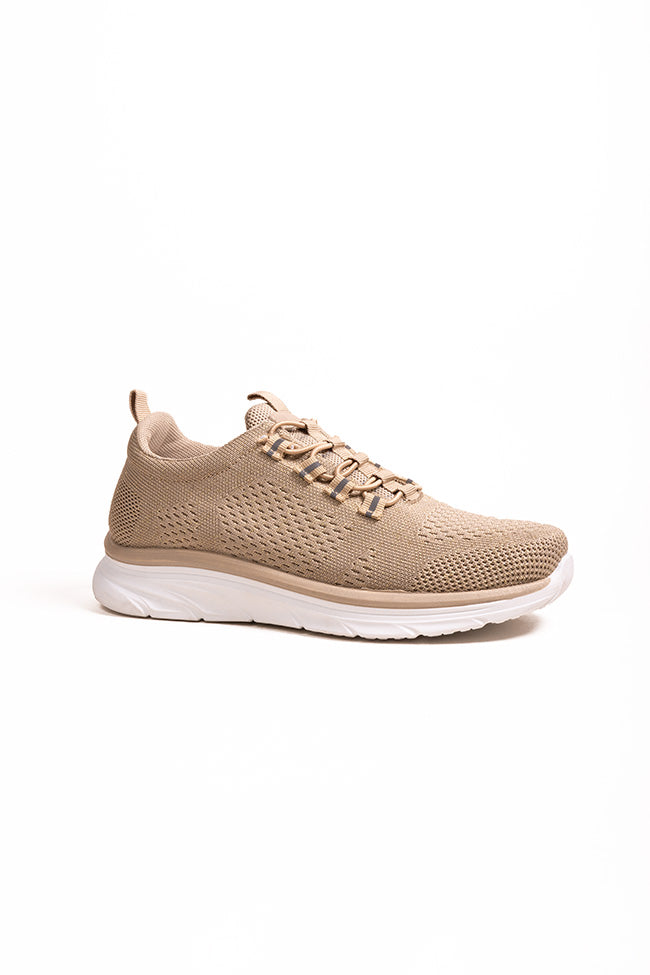 Nova Ladies Flynit Bungee Elastic Beige Trainer