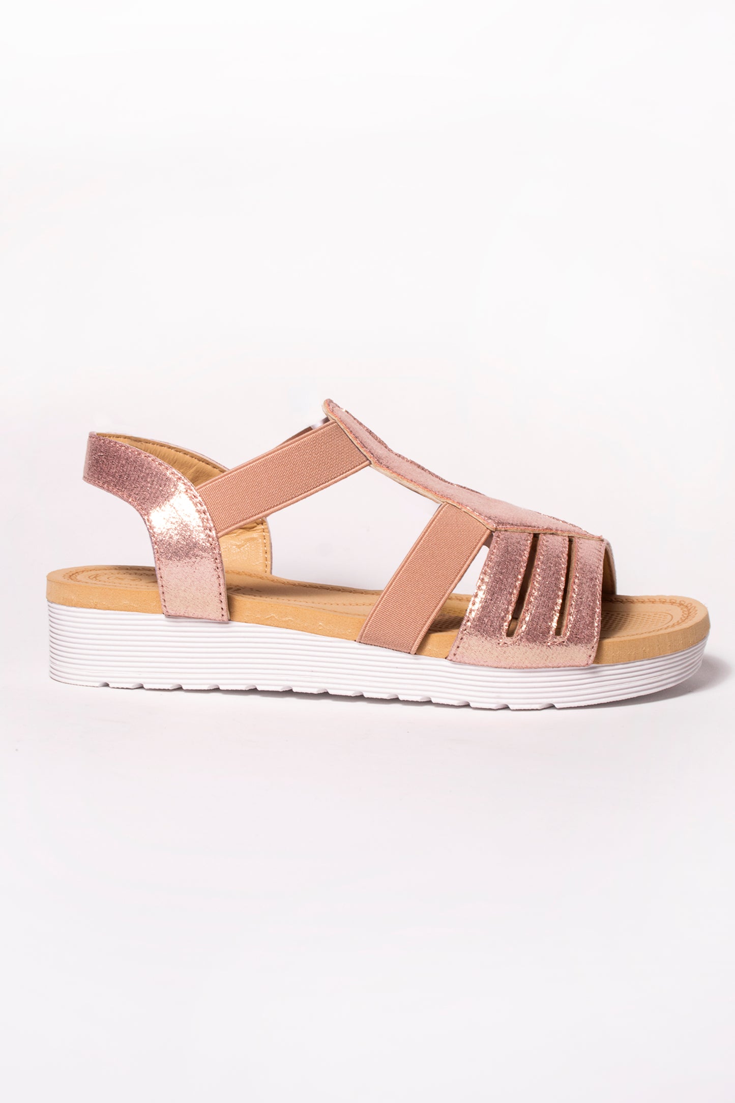 Lucy Pink T Bar Shimmer Sandal