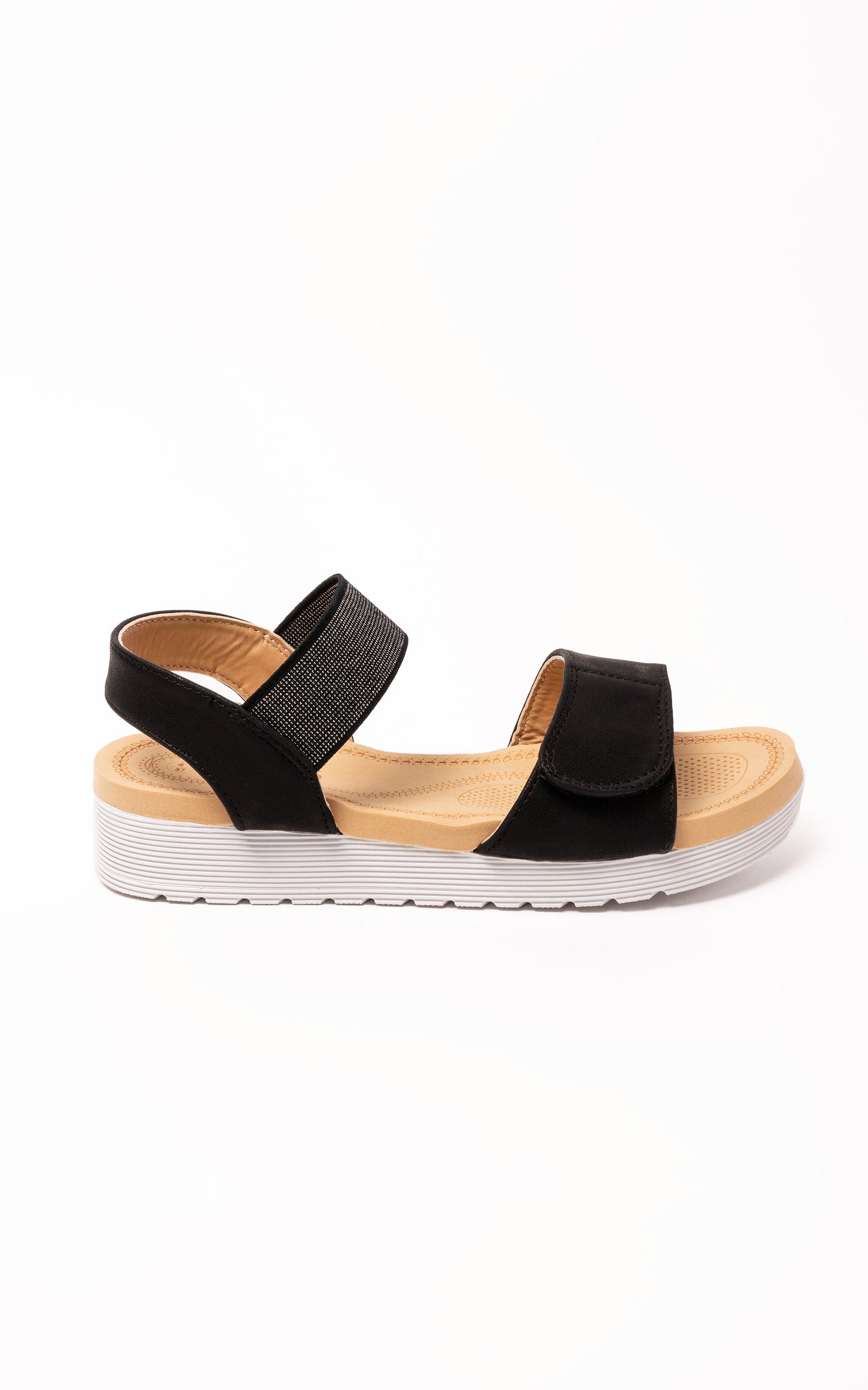 Hazel Shimmer Strap Sandal Black