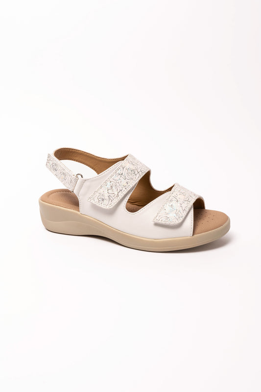 Clara Touch Fasten Sandal White