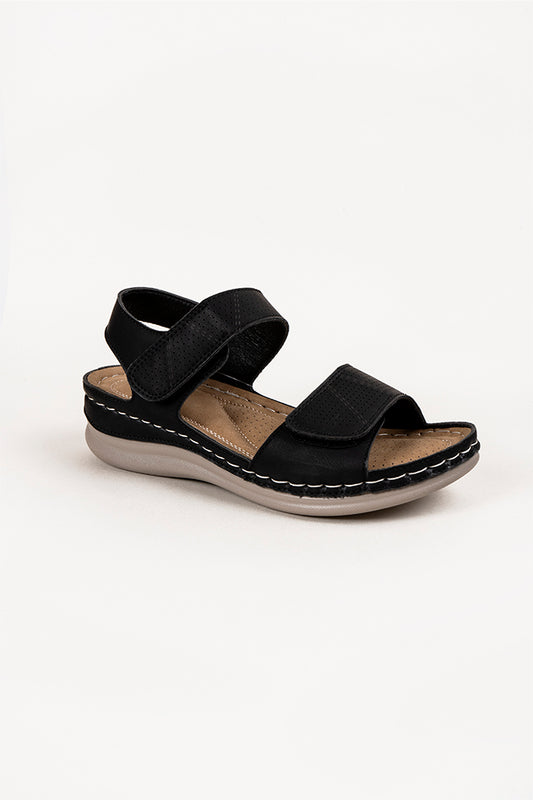 Ruby Adjustable Straps Black Ladies Sandals