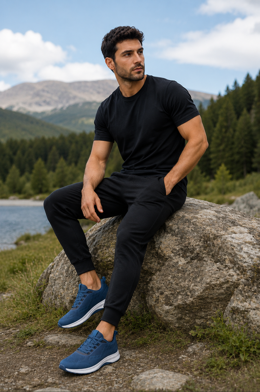 Mateo Flynit Men's Lace Up Trainer Navy