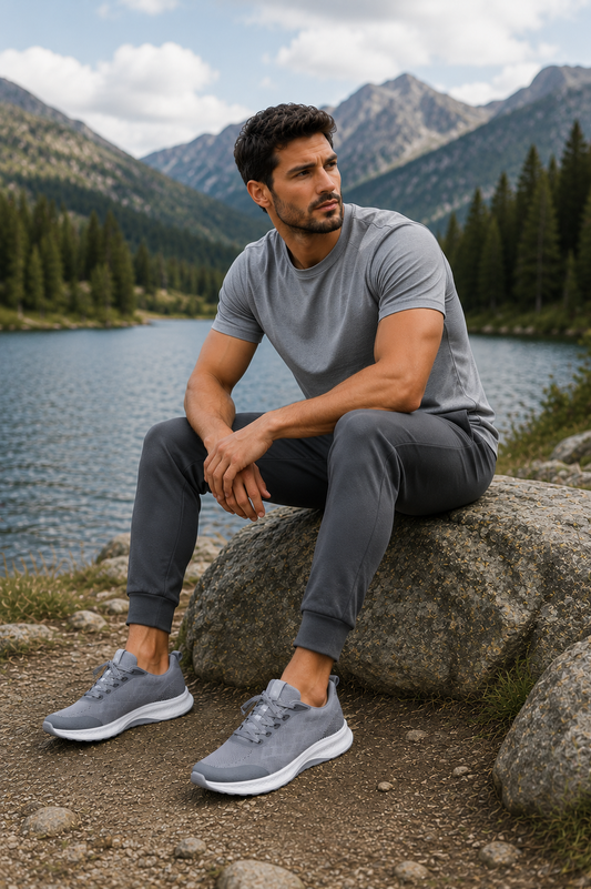 Mateo Flynit Men's Lace Up Trainer Grey
