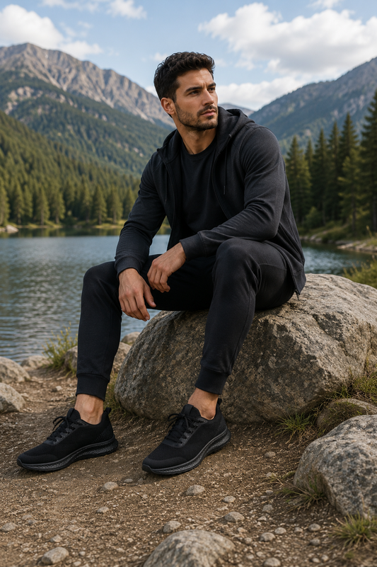 Mateo Flynit Men's Lace Up Trainer Black