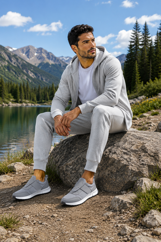 Richard Men Touch Fastening Grey Trainers