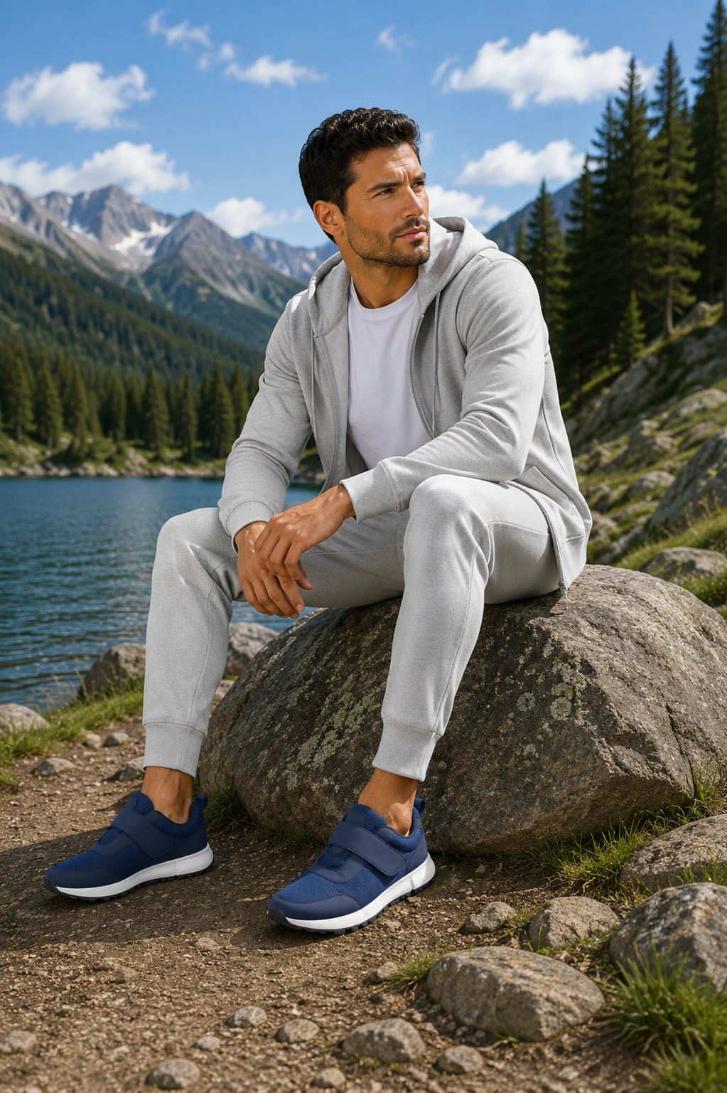 Richard Men Touch Fastening Navy Trainers