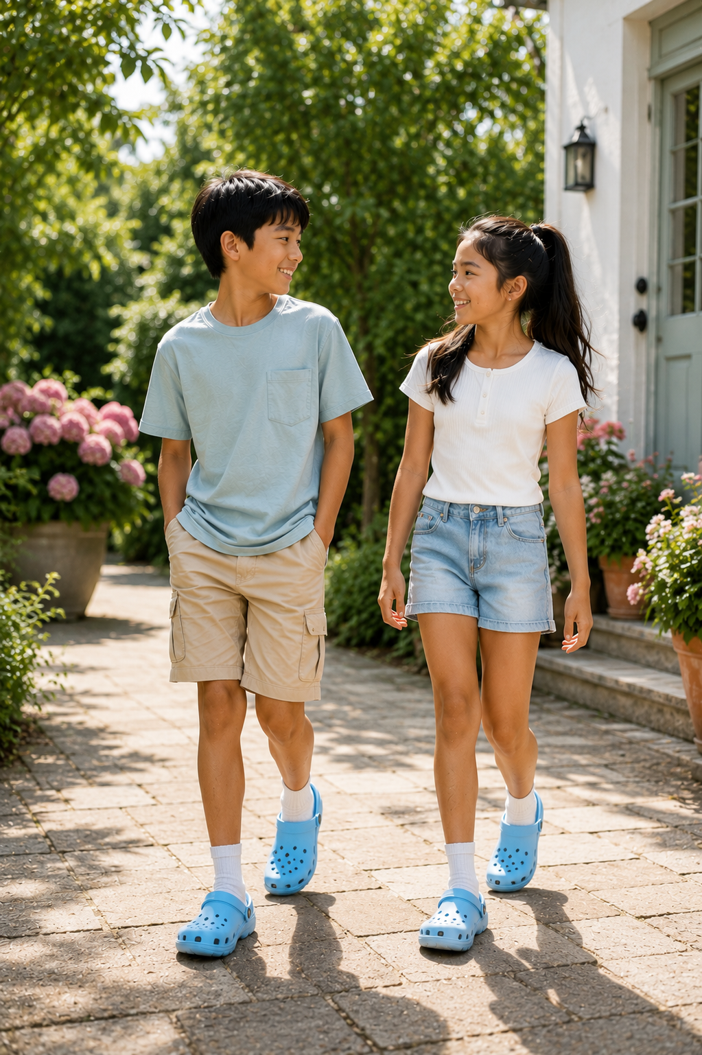 Charlie Youth Pale Blue Clogs