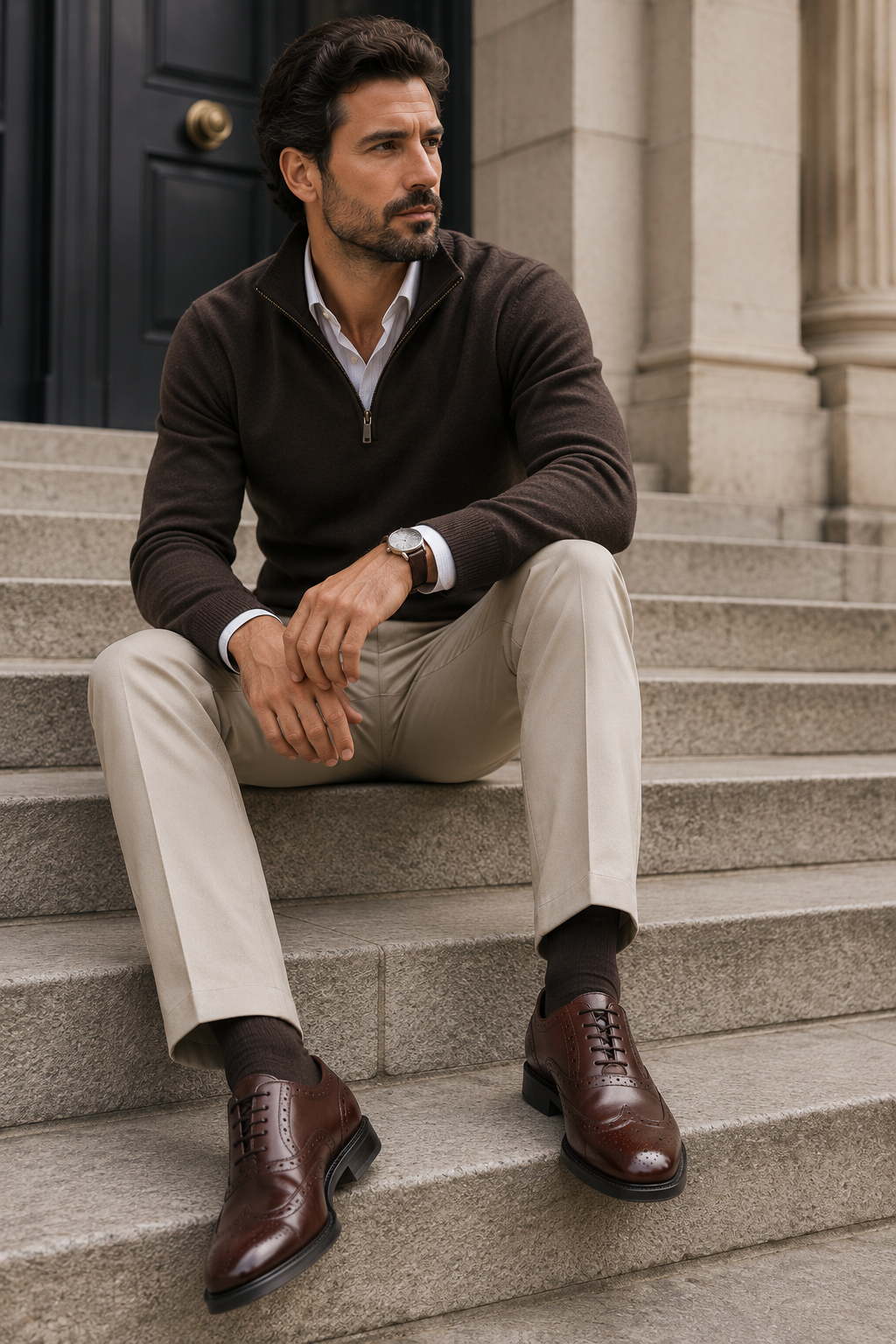 Arthur Men's Brown Oxford Brogue Dr. Lightfoot Men's Casual
