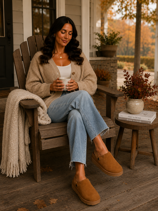 Molly Ladies Chestnut Mule Slingback Slipper