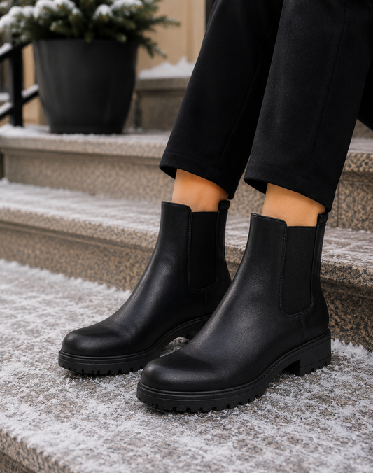 Mila Chelsea Black Matt Boot