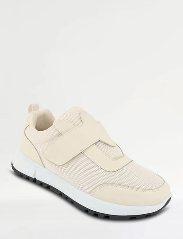 Avery Ladies Touch Fasten Beige Trainers