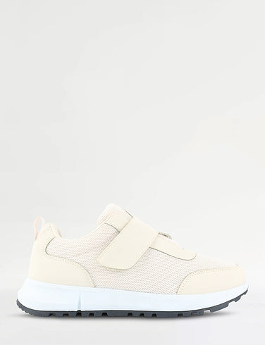 Avery Ladies Touch Fasten Beige Trainers