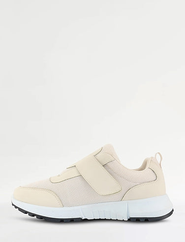 Avery Ladies Touch Fasten Beige Trainers