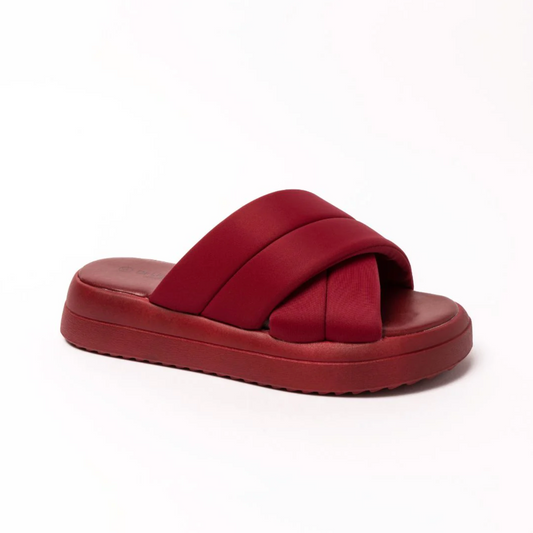 Mia sexy platform mule red