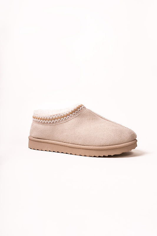 Harper Microfibre Low Cut Braid Stone Ladies Slippers